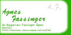 agnes fassinger business card